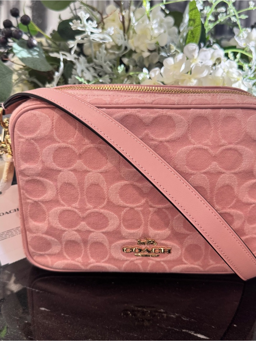 🌸COACH Carey Crossbody Bag in Signature Pink Denim Gold Hardware styleCER69 NWT - Picture 12 of 12